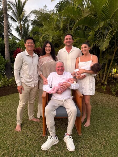 Mia Kaercher with her husband, parents, and twiblings Woods and Cohyn, born through IVF and surrogacy at The Fertility Center of Las Vegas